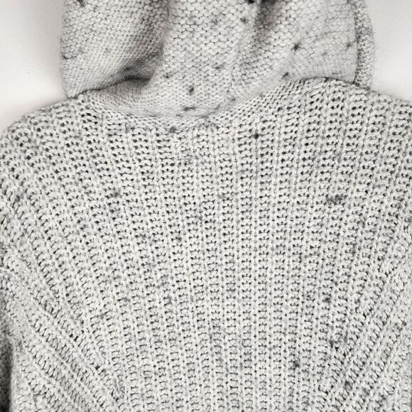 Lucky Brand Hooded Sweater Grey Knit Crop Size M - Picture 10 of 13